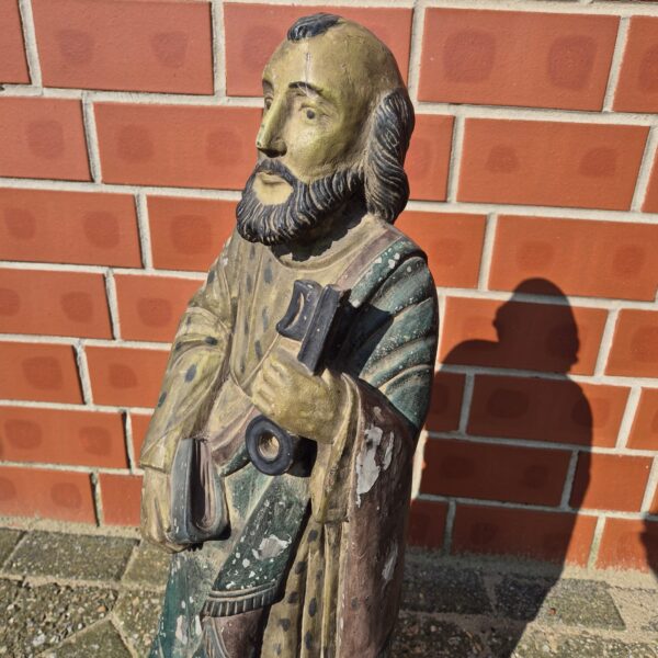 Sakrale Holzstatue Heiligenfigur Petrus Buche – Bild 10