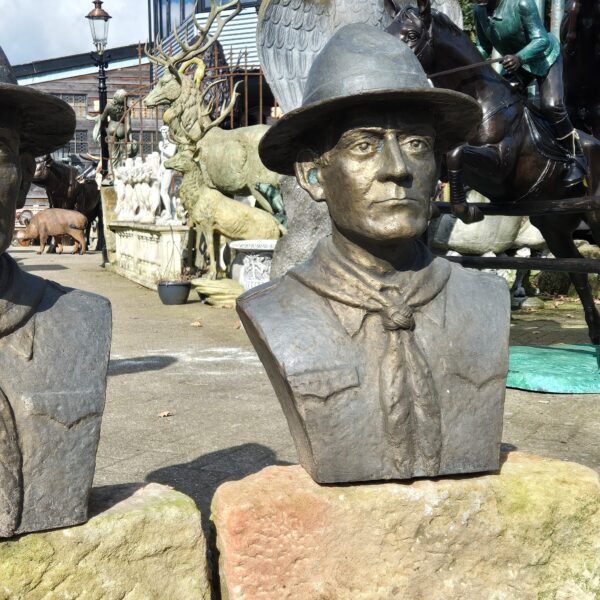 Skulptur Büste Pfadfinder Bronze 0,75 m – Bild 7