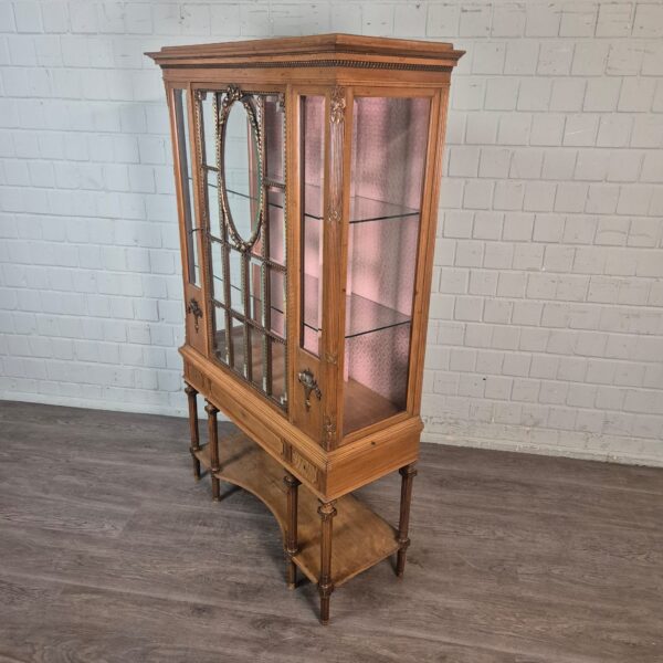 Vitrine Schrank Jugendstil 1910 Nussbaum – Bild 5