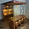 Hausbar Gartenbar Weinfass-Bar Mangoholz 1,84 m – Bild 3