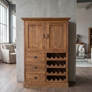 Weinschrank Weinregal Teakholz 1,13 m