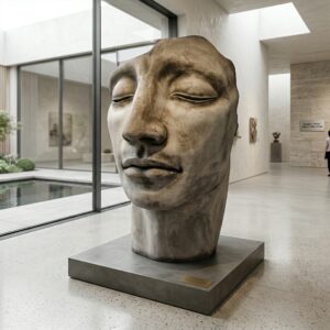 Skulptur Dekoration Gesicht Beton 1,38 m