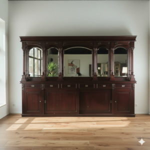 Englische Bar Rückwandbuffet Mahagoni 4,00 m