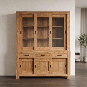 Vitrine Bücherschrank Teakholz 1,80 m