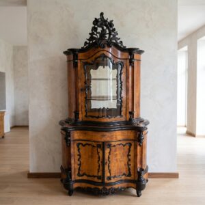 Vitrine Bonheur Biedermeier 1850 Nussbaum
