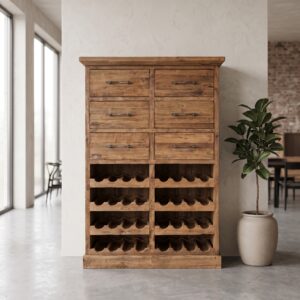 Weinschrank Weinregal Teakholz 1,08 m