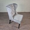 Esszimmerstuhl Stuhl Ohrenbackenstuhl Chesterfield Silbergrau