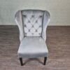 Esszimmerstuhl Stuhl Ohrenbackenstuhl Chesterfield Silbergrau – Bild 2