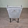 Esszimmerstuhl Stuhl Ohrenbackenstuhl Chesterfield Silbergrau – Bild 7