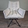 Retro Design Stuhl Esszimmerstuhl Cremeweiß – Bild 3
