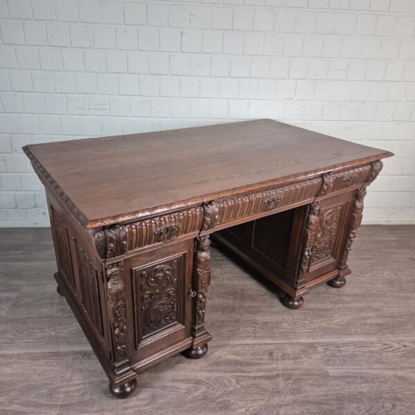 Schreibtisch Gründerzeit 1880 Eiche