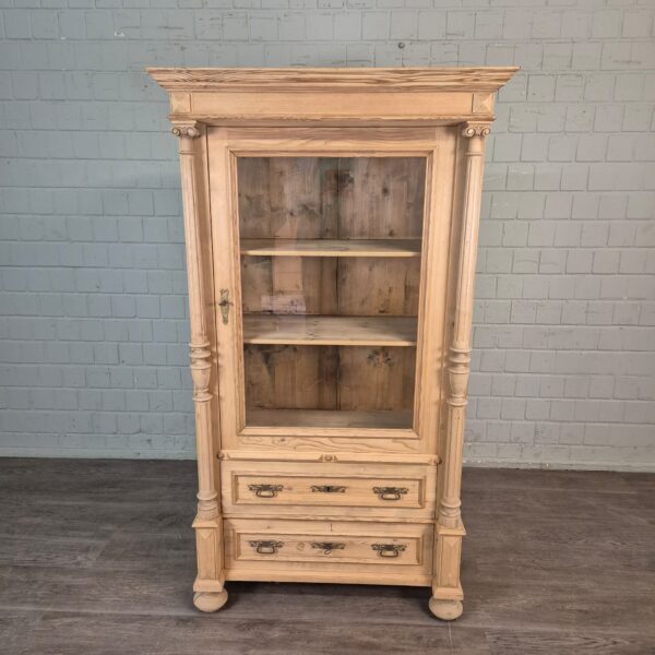 Vitrine Geschirrschrank Gründerzeit 1880 Kiefer – Bild 2