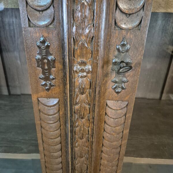 Vitrine Bücherschrank Jugendstil 1900 Eiche – Bild 10