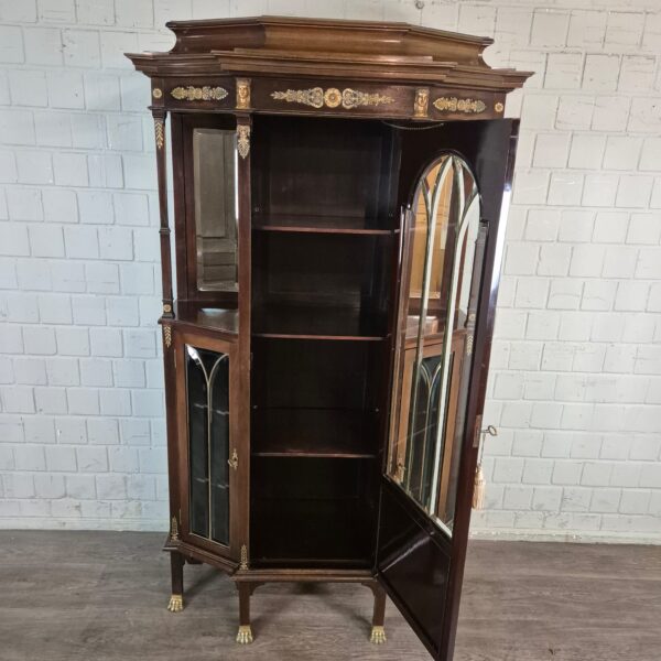 Vitrine Geschirrschrank Jugendstil 1900 Mahagoni – Bild 16