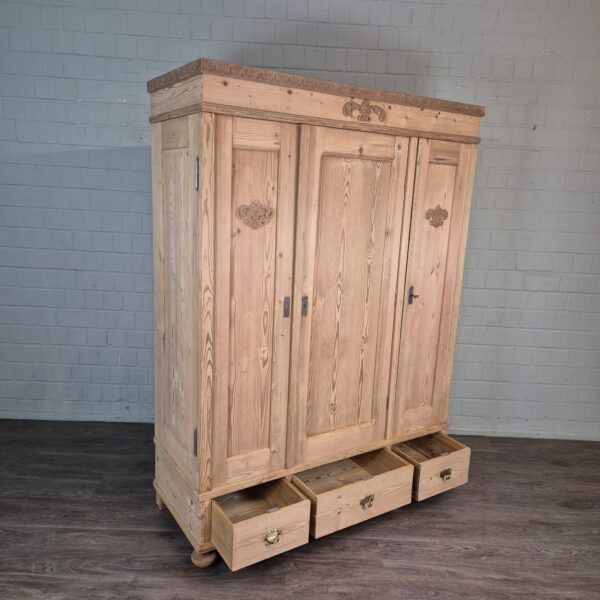 Schrank Kleiderschrank Jugendstil 1900 Kiefer – Bild 17