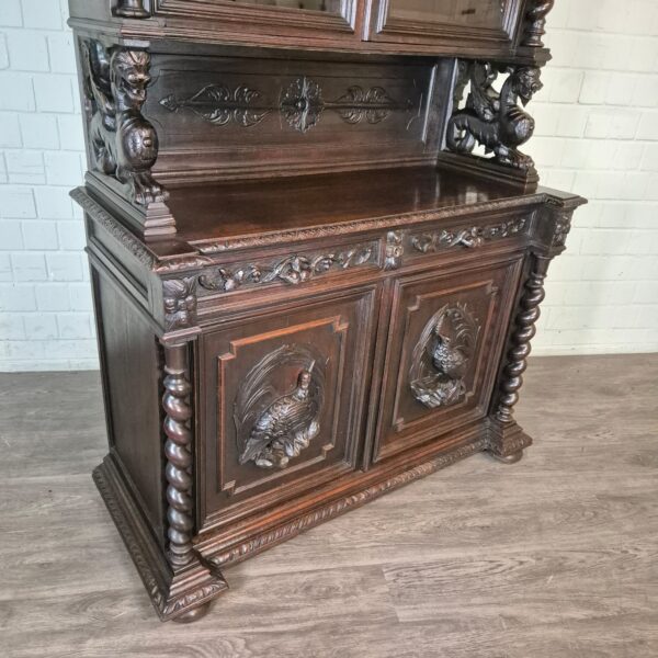 Vitrine Jagdschrank Gründerzeit 1880 Eiche – Bild 9