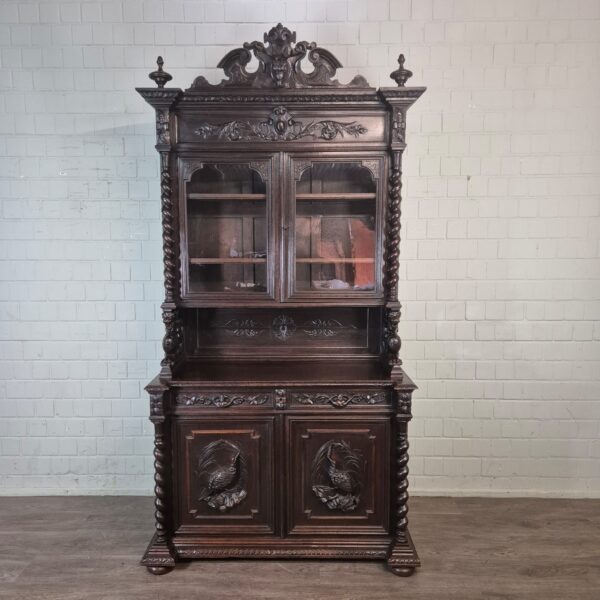 Vitrine Jagdschrank Gründerzeit 1880 Eiche – Bild 2