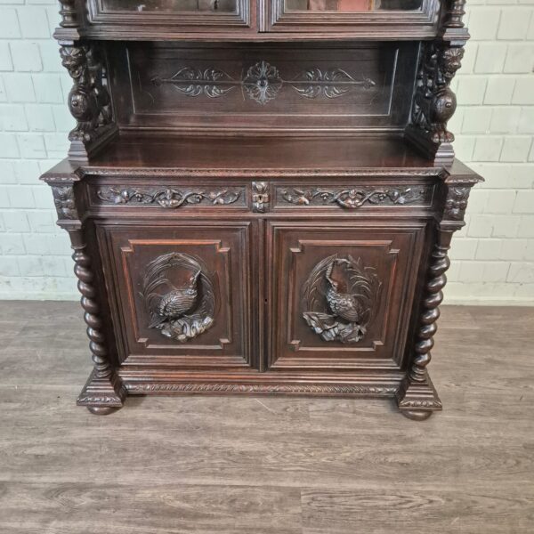 Vitrine Jagdschrank Gründerzeit 1880 Eiche – Bild 12