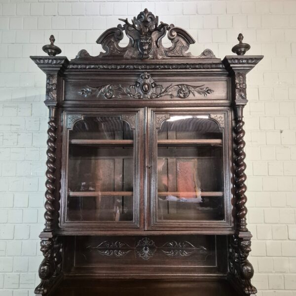 Vitrine Jagdschrank Gründerzeit 1880 Eiche – Bild 16