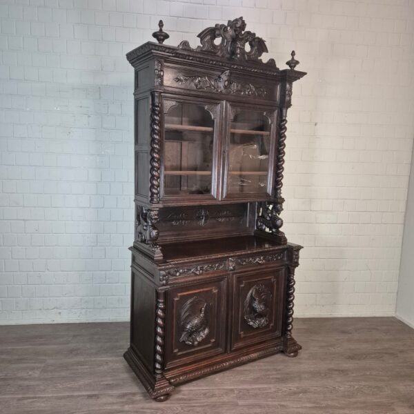 Vitrine Jagdschrank Gründerzeit 1880 Eiche
