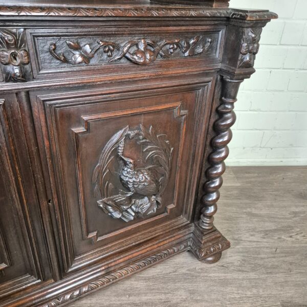Vitrine Jagdschrank Gründerzeit 1880 Eiche – Bild 11