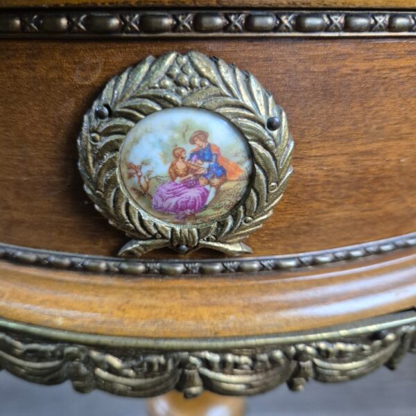 Beistelltisch Neubarock Nussbaum Marmor – Bild 7