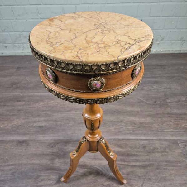 Beistelltisch Neubarock Nussbaum Marmor – Bild 2