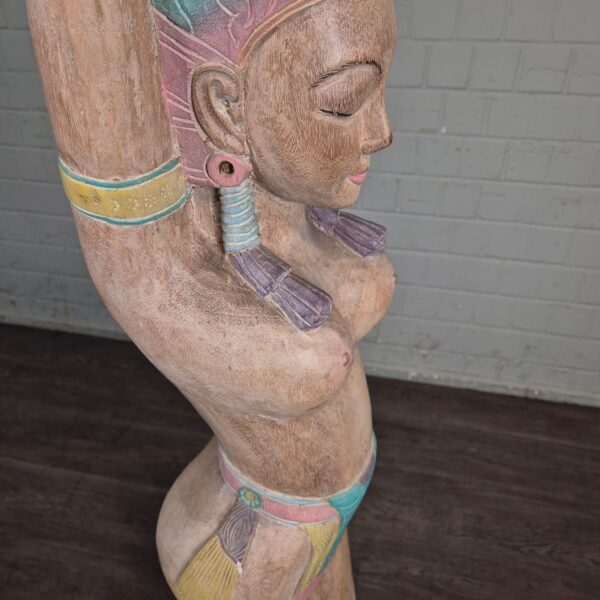 Skulptur Dekoration Frauenfigur 1950 Massivholz – Bild 8