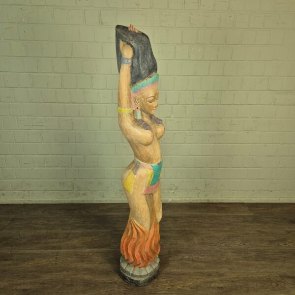 Skulptur Dekoration Frauenfigur 1950 Massivholz – Bild 2