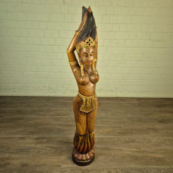 Skulptur Dekoration Frauenfigur 1950 Massivholz (Kopie)
