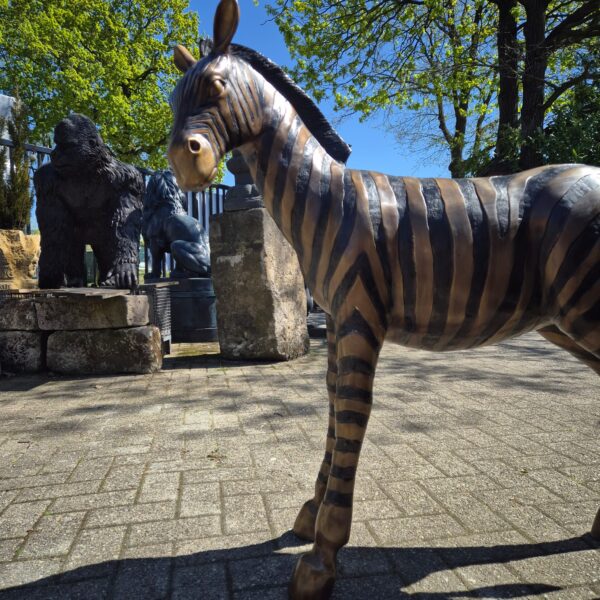 Skulptur Dekoration Zebra 1,04 m Bronze – Bild 3