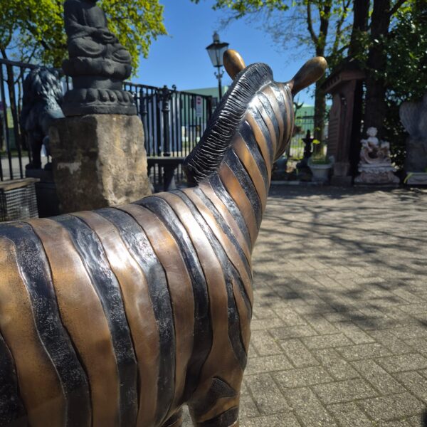 Skulptur Dekoration Zebra 1,04 m Bronze – Bild 13
