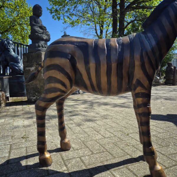 Skulptur Dekoration Zebra 1,04 m Bronze – Bild 15