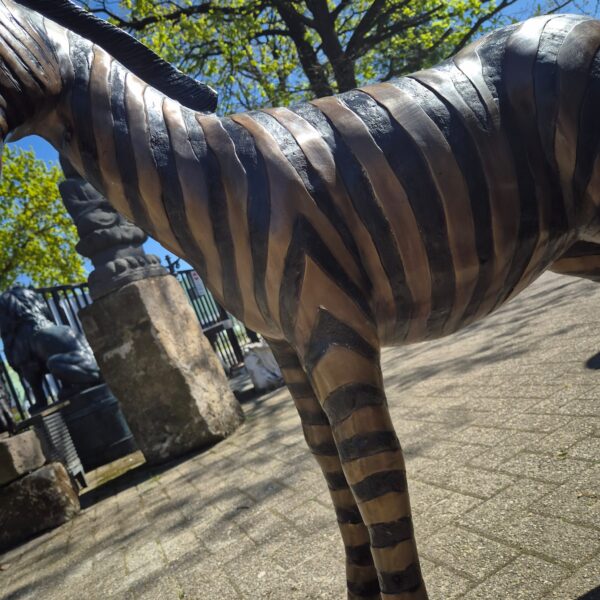 Skulptur Dekoration Zebra 1,04 m Bronze – Bild 5