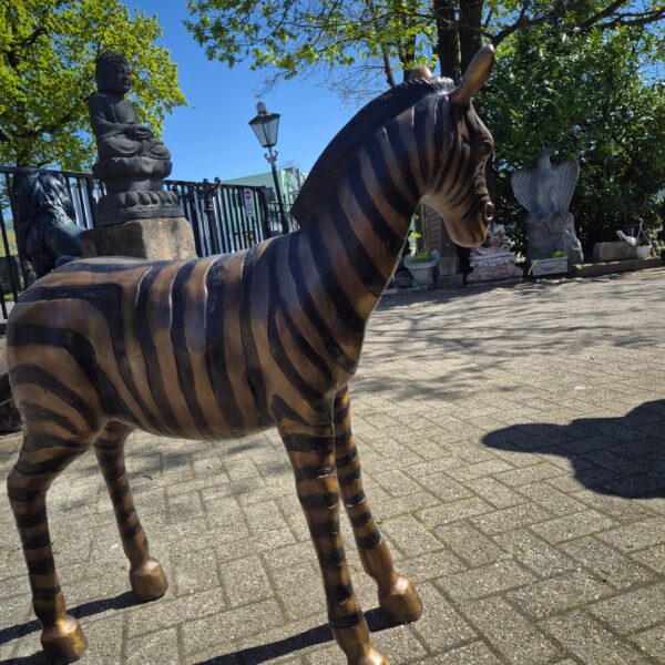 Skulptur Dekoration Zebra 1,04 m Bronze – Bild 16