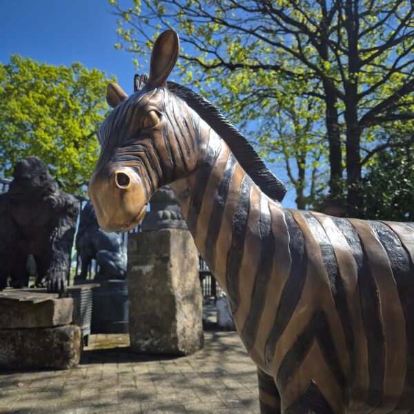 Skulptur Dekoration Zebra 1,04 m Bronze – Bild 4