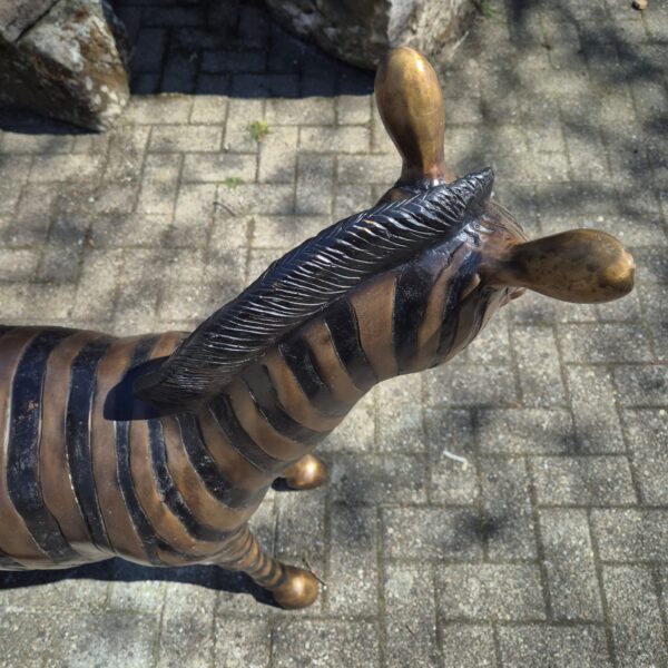 Skulptur Dekoration Zebra 1,04 m Bronze – Bild 10
