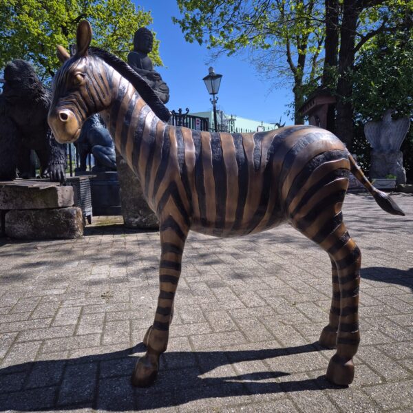 Skulptur Dekoration Zebra 1,04 m Bronze – Bild 2