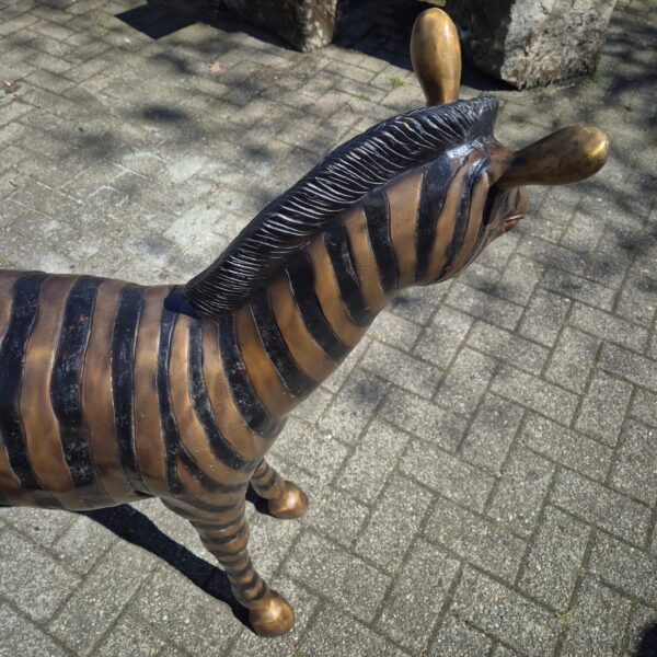 Skulptur Dekoration Zebra 1,04 m Bronze – Bild 9