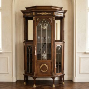 Vitrine Geschirrschrank Jugendstil 1900 Mahagoni