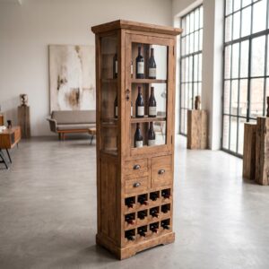 Weinschrank Vitrine Teakholz 0,67 m