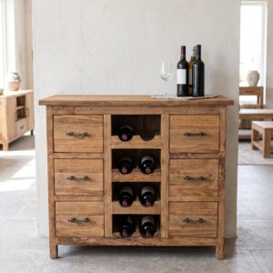 Weinschrank Sideboard Teakholz 1,00 m