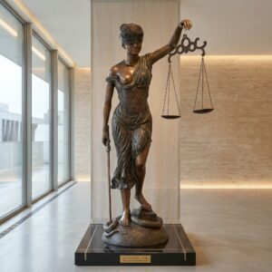 Skulptur Dekoration Justitia Bronze 2,20 m