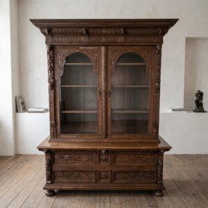 Vitrine Bücherschrank Jugendstil 1900 Eiche