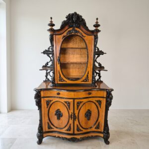 Vitrine Bonheur Biedermeier 1850 Nussbaum