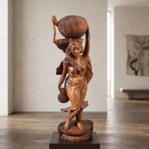 Dekoration Skulptur Figur Frau Teakholz 1,02 m