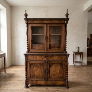 Sekretär Schreib-Vitrine Louis Philippe 1860 Mahagoni