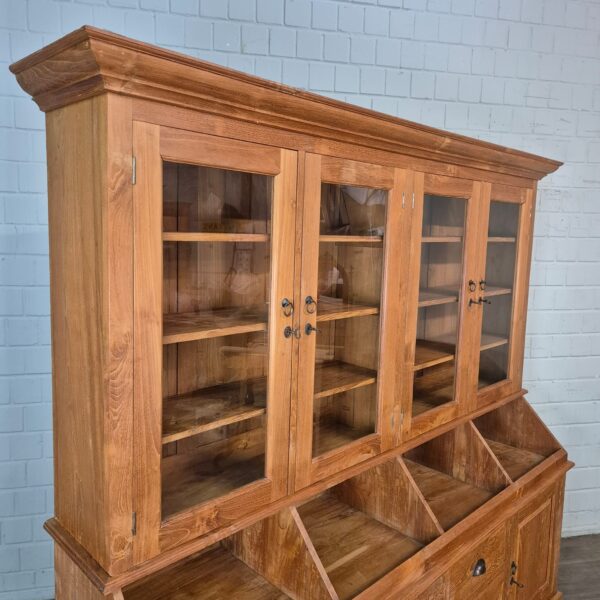 Vitrine Krämerschrank Teakholz 2,15 m – Bild 4