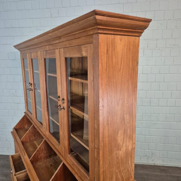 Vitrine Krämerschrank Teakholz 2,15 m – Bild 12