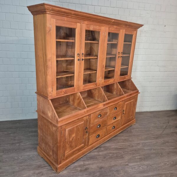 Vitrine Krämerschrank Teakholz 2,15 m – Bild 2